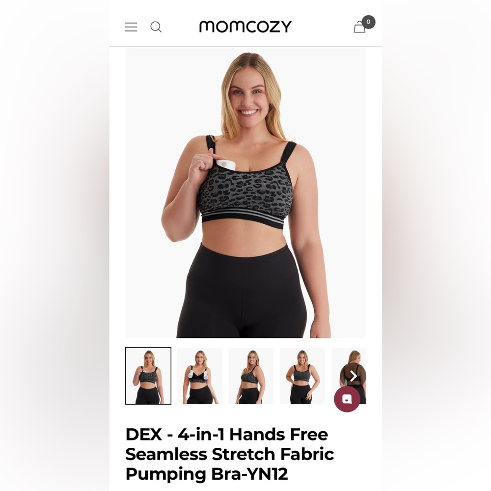 Bundle of 3 Momcozy 4 in 1 Hands Free Pumping Bras in Leopard Print Size Large